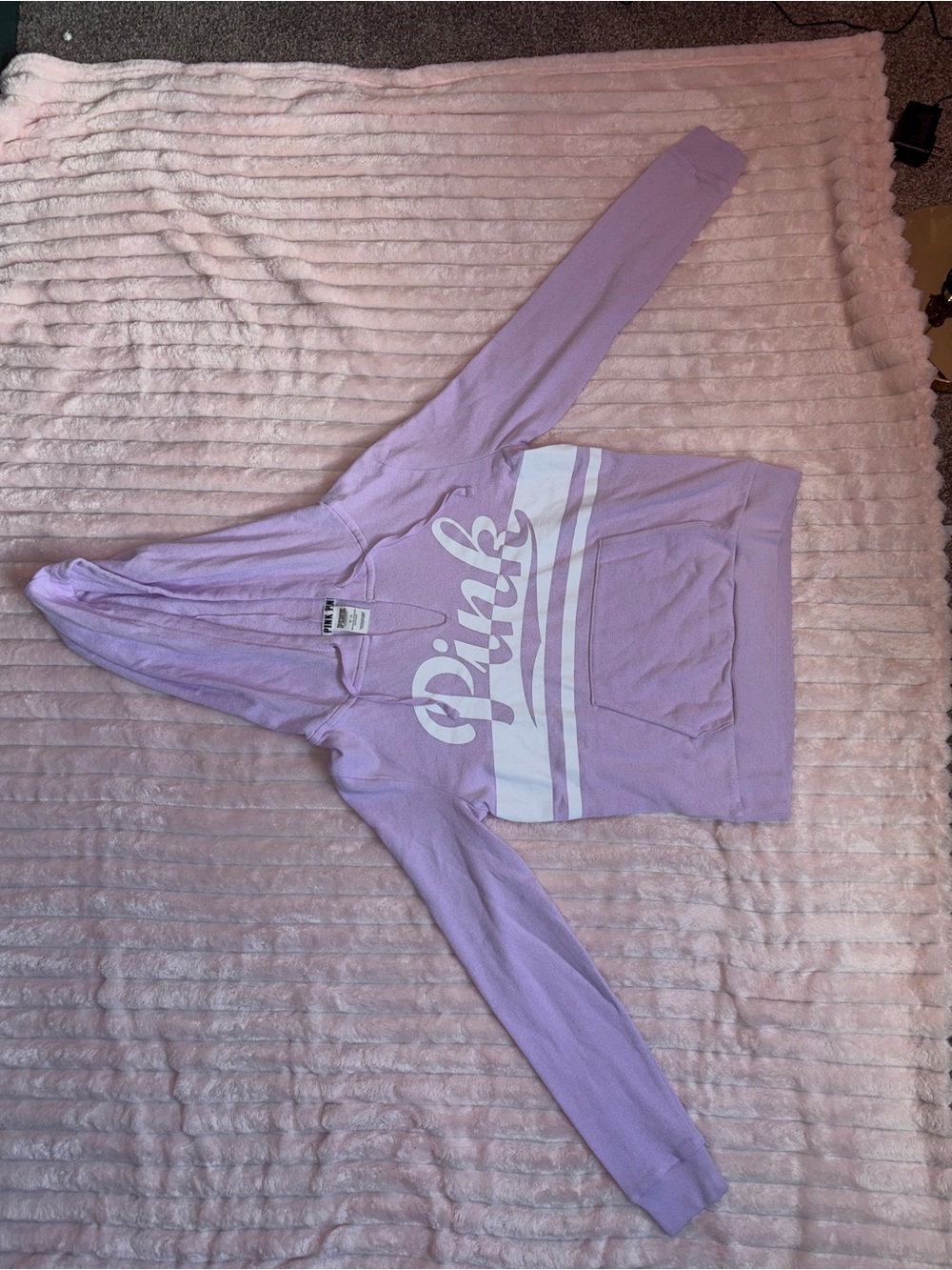 PINK Victoria's Secret Lavender Pullover Hoodie with White Logo